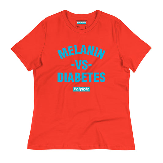 Polyibic Melanin vs Diabetes Women's Relaxed T-Shirt