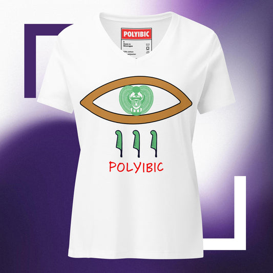 Women’s relaxed Polyibic  v-neck t-shirt