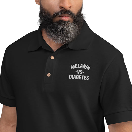 Polyibic Melanin vs Diabetes Embroidered Polo Shirt