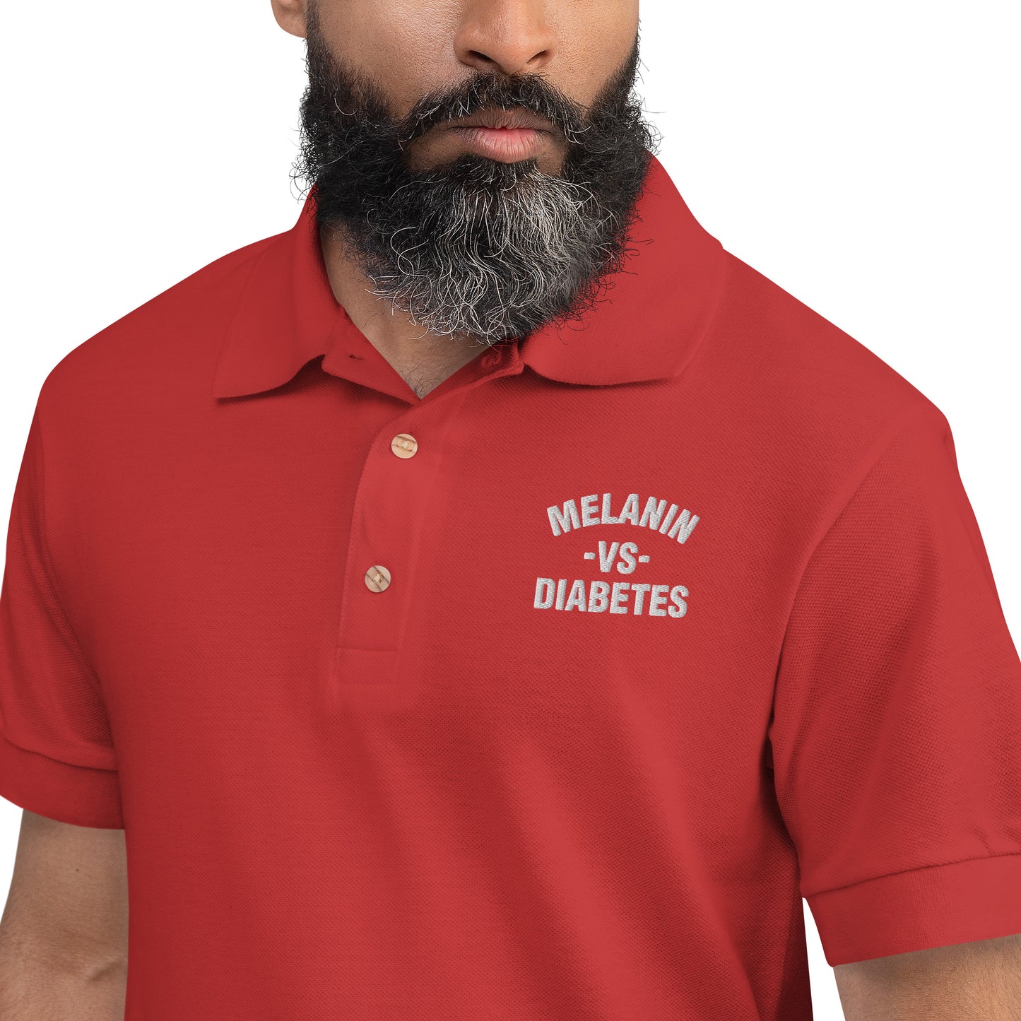 Polyibic Melanin vs Diabetes Embroidered Polo Shirt