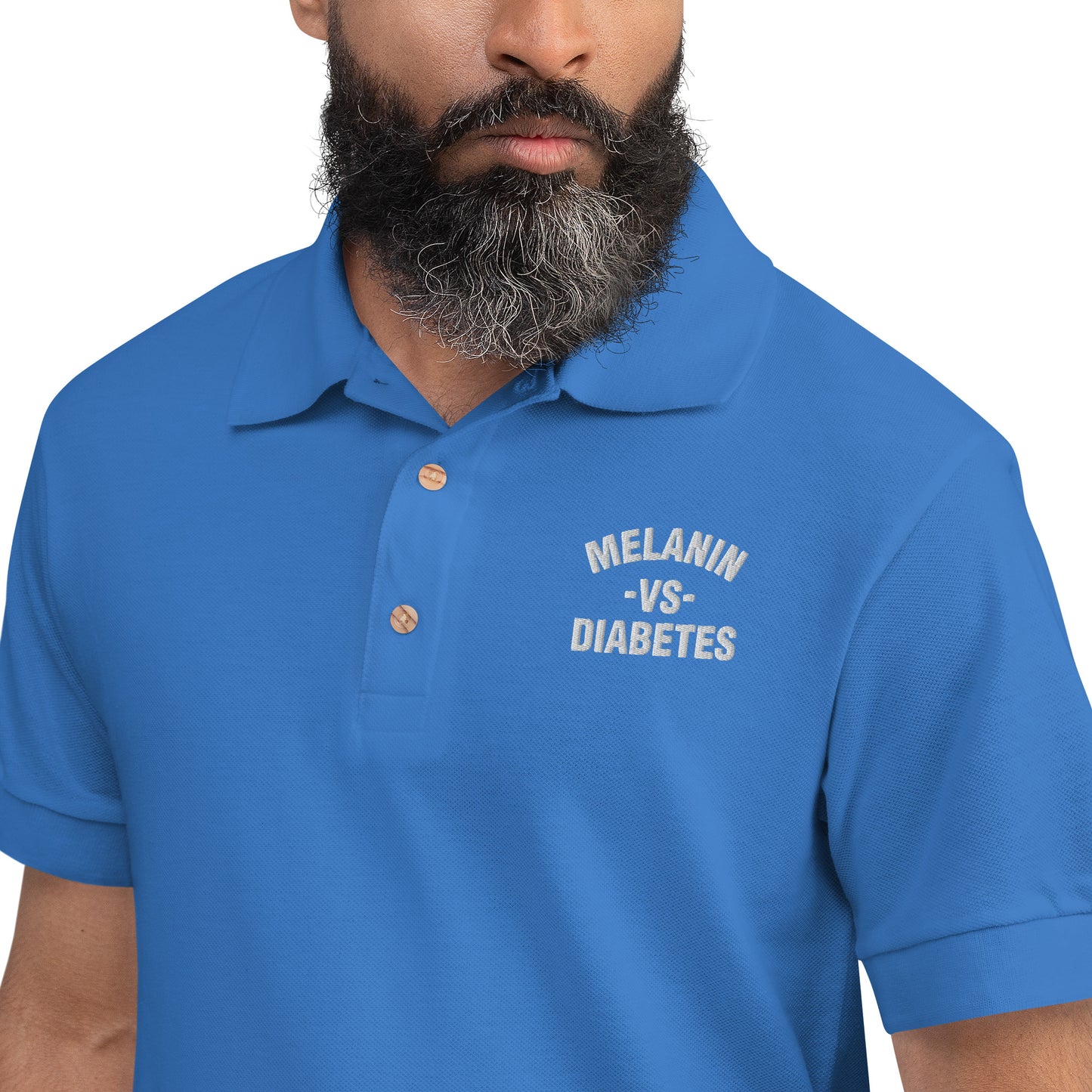 Polyibic Melanin vs Diabetes Embroidered Polo Shirt