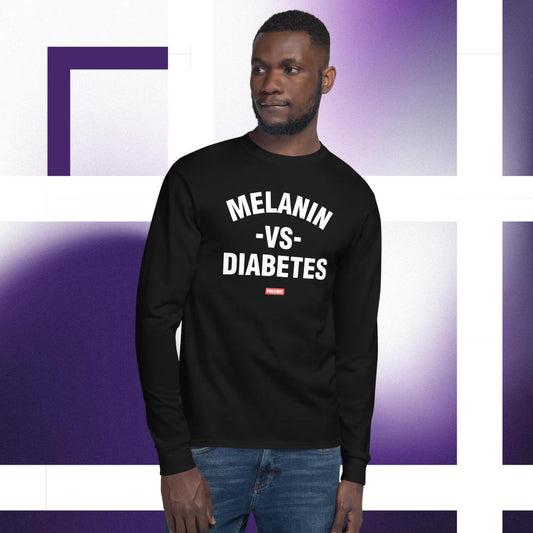 Polyibic Melanin vs Diabetes Men's Champion Long Sleeve Shirt