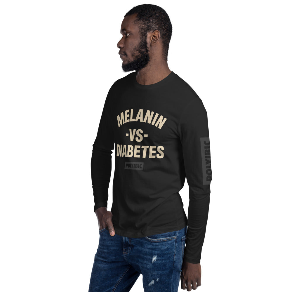 Polyibic Melanin vs Diabetes Long Sleeve Fitted Crew