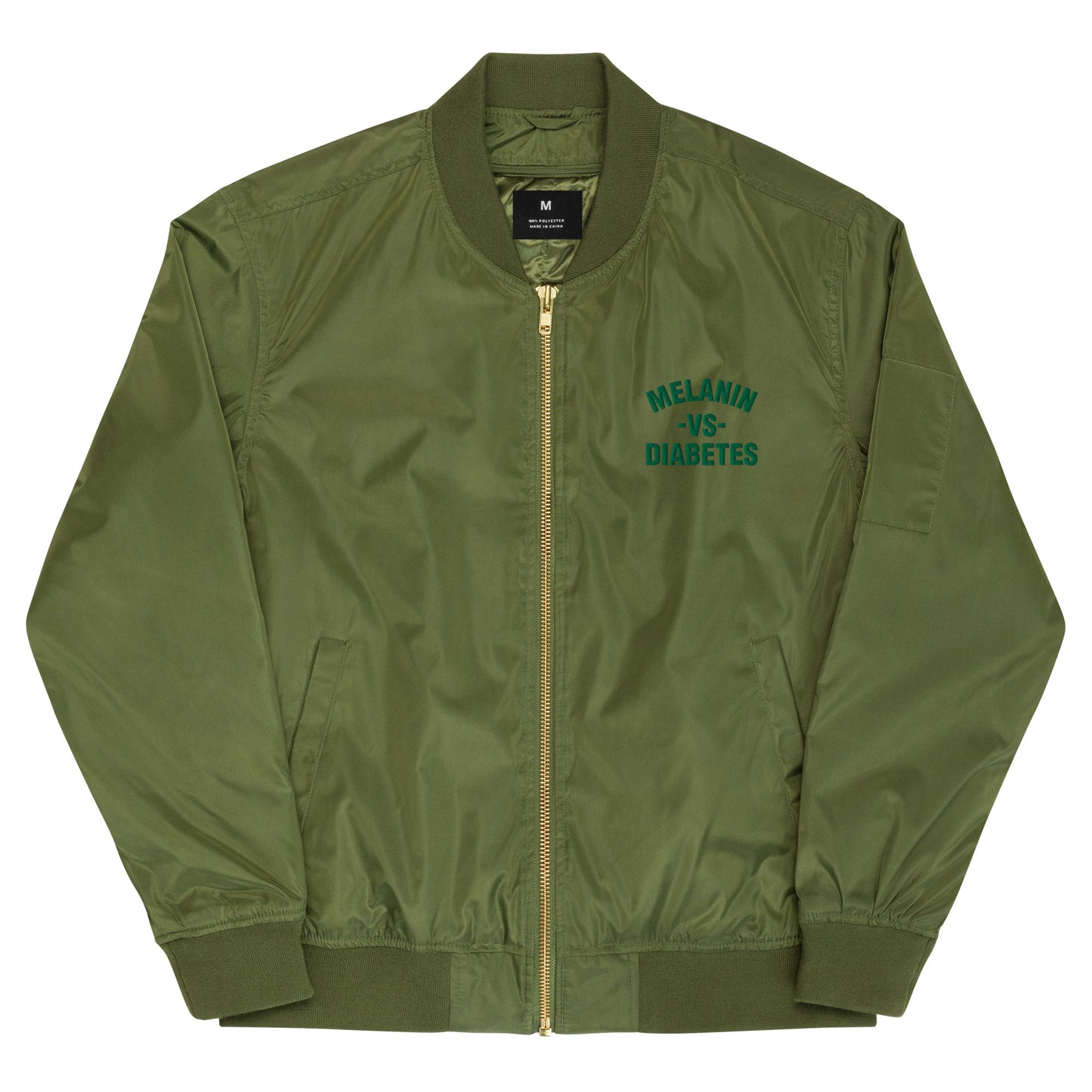 Polyibic  Melanin vs Diabetes Premium recycled bomber jacket