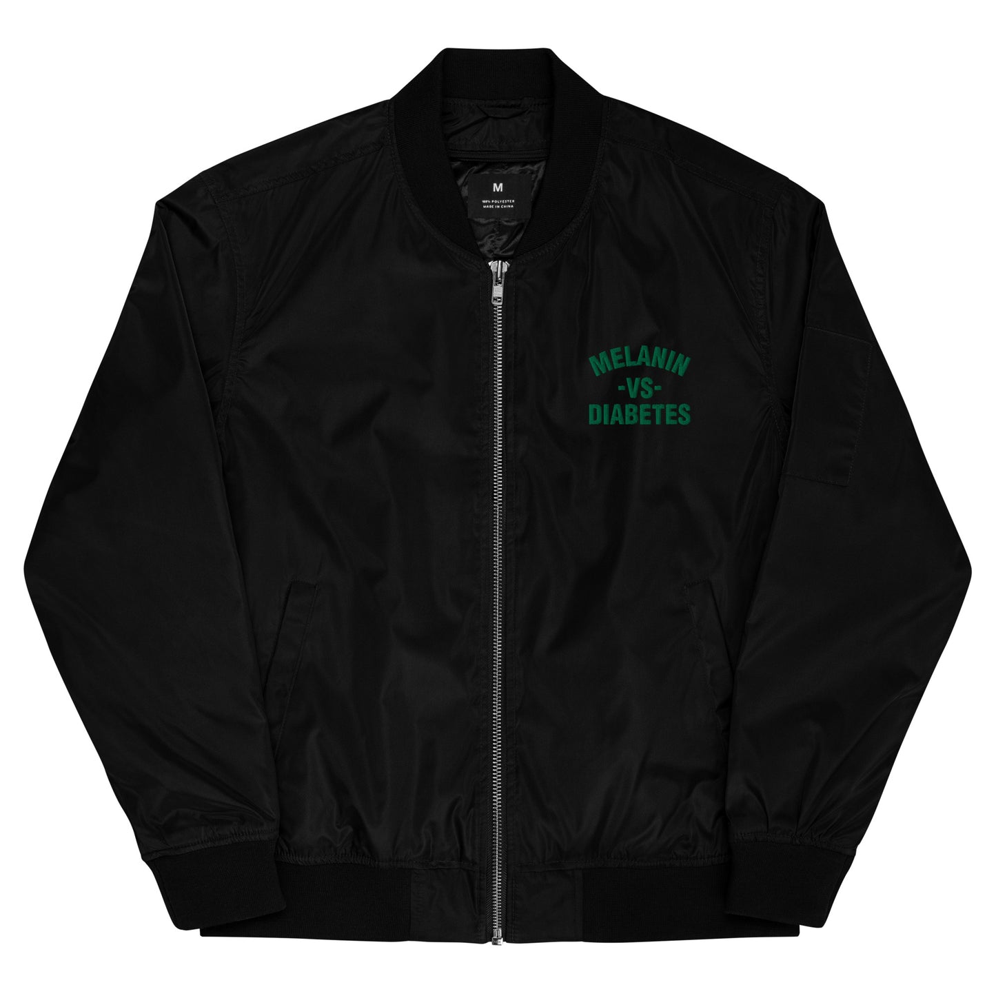 Polyibic  Melanin vs Diabetes Premium recycled bomber jacket