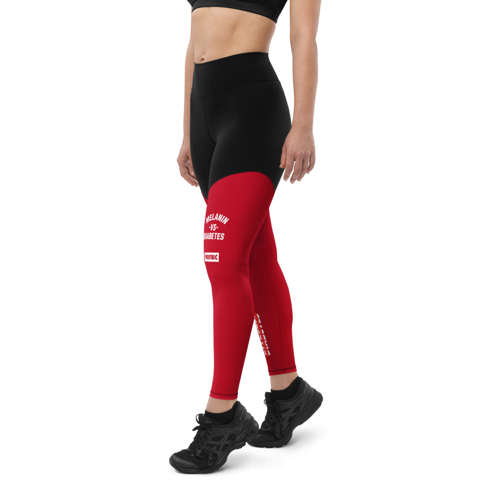 Polyibic Melanin vs Diabetes Sports Leggings