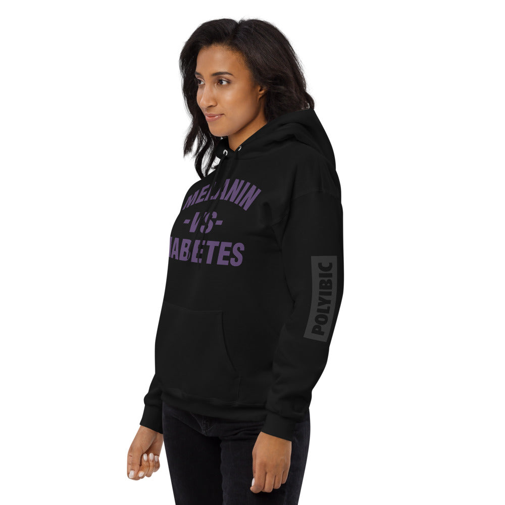 Polyibic Melanin vs Diabetes  fleece hoodie