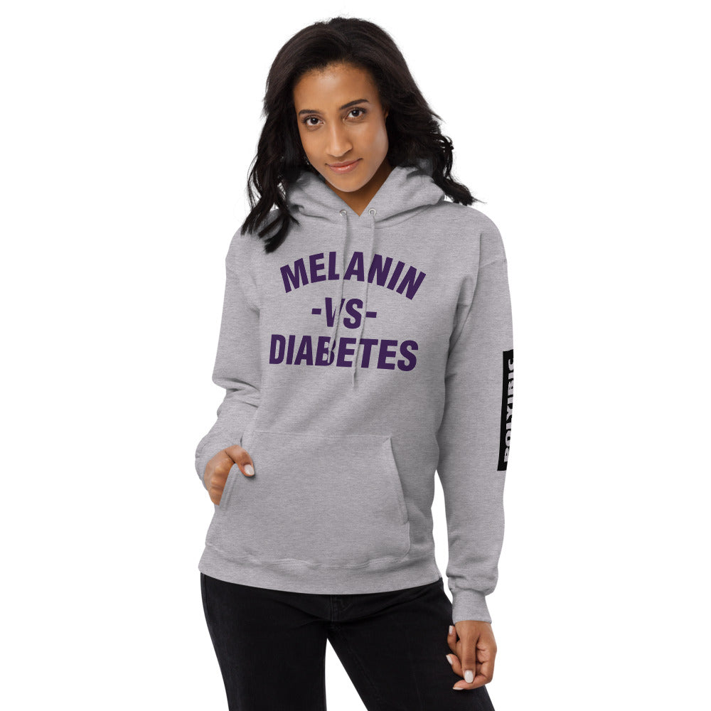 Polyibic Melanin vs Diabetes  fleece hoodie