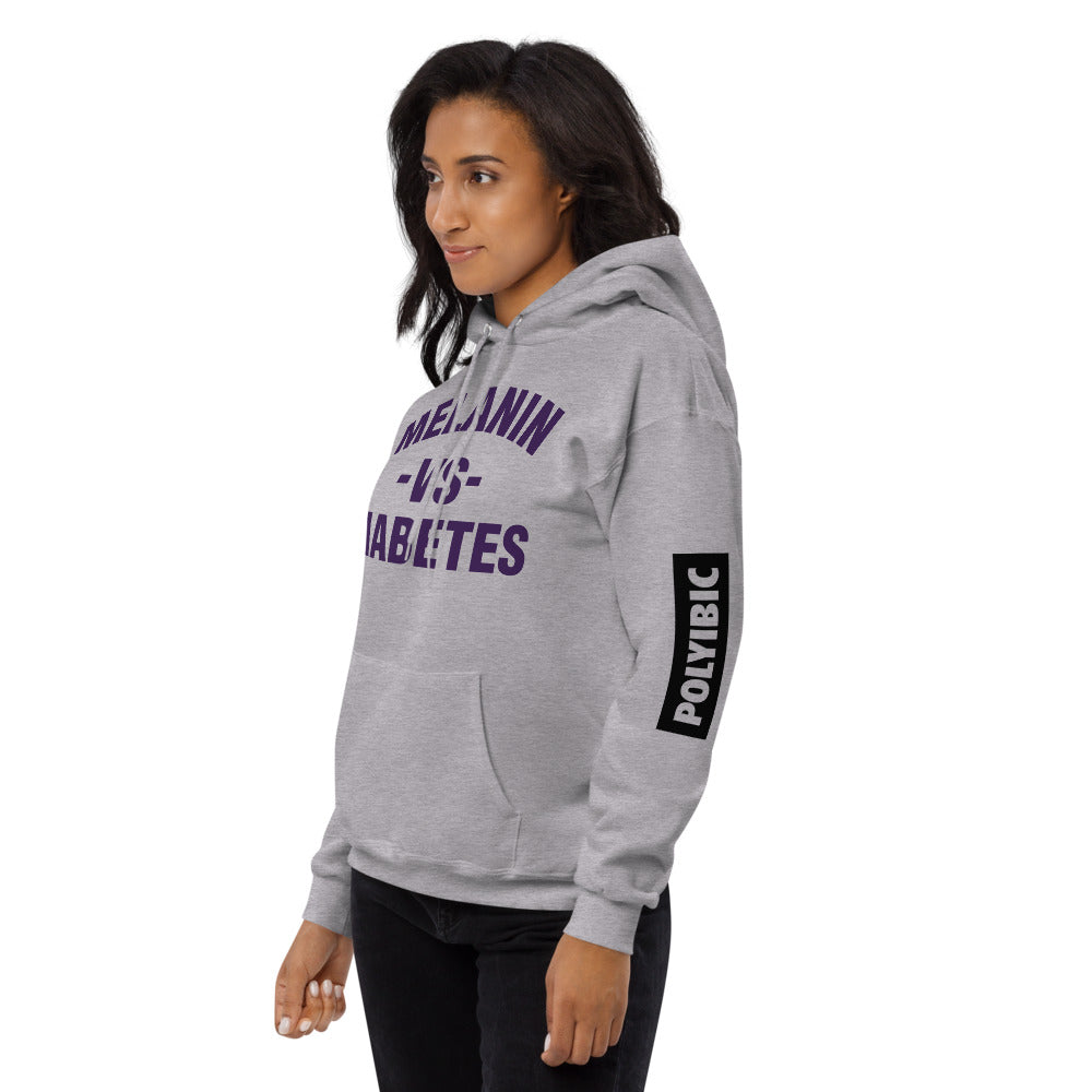 Polyibic Melanin vs Diabetes  fleece hoodie