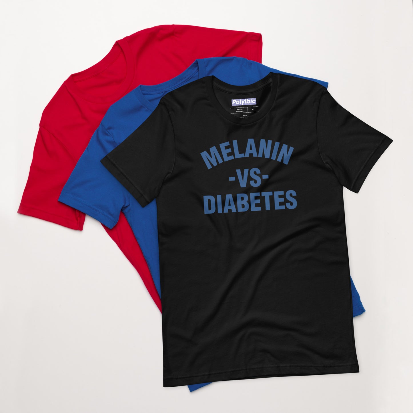 Polyibic Melanin vs Diabetes Unisex t-shirt