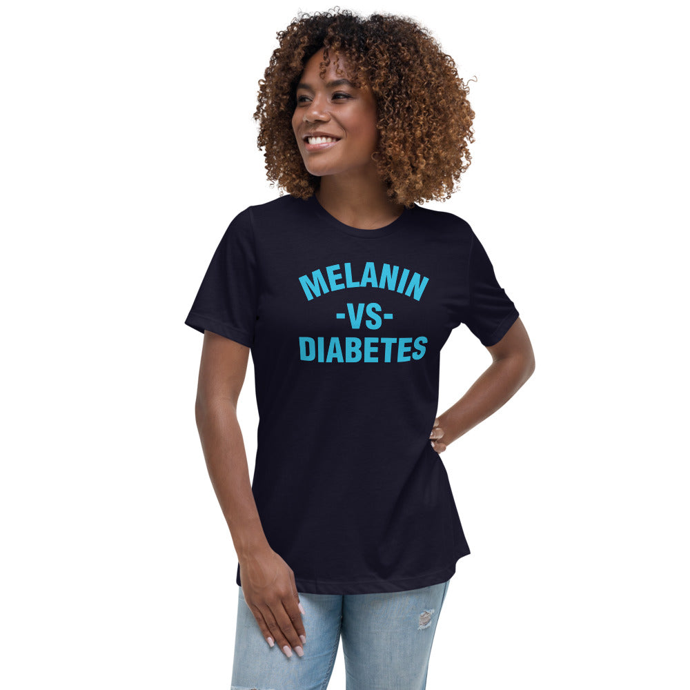 Polyibic Melanin vs  Diabetes Women's Relaxed T-Shirt