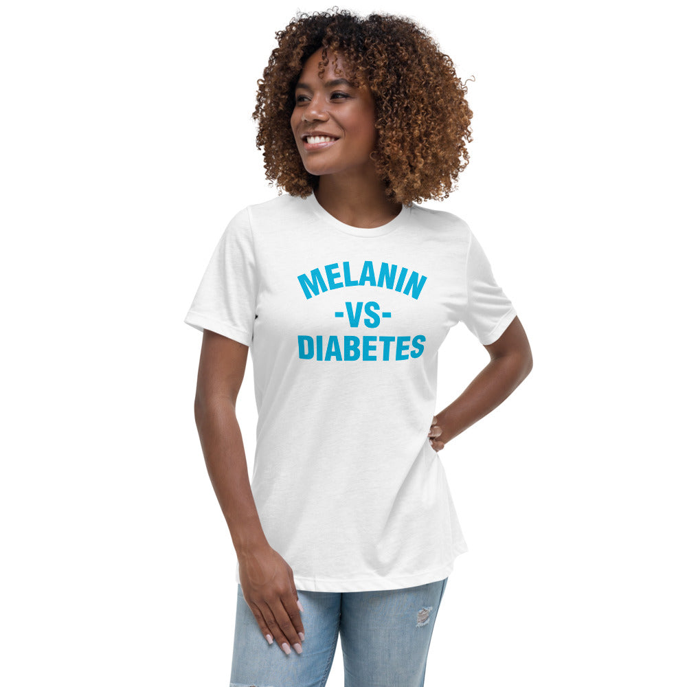 Polyibic Melanin vs  Diabetes Women's Relaxed T-Shirt