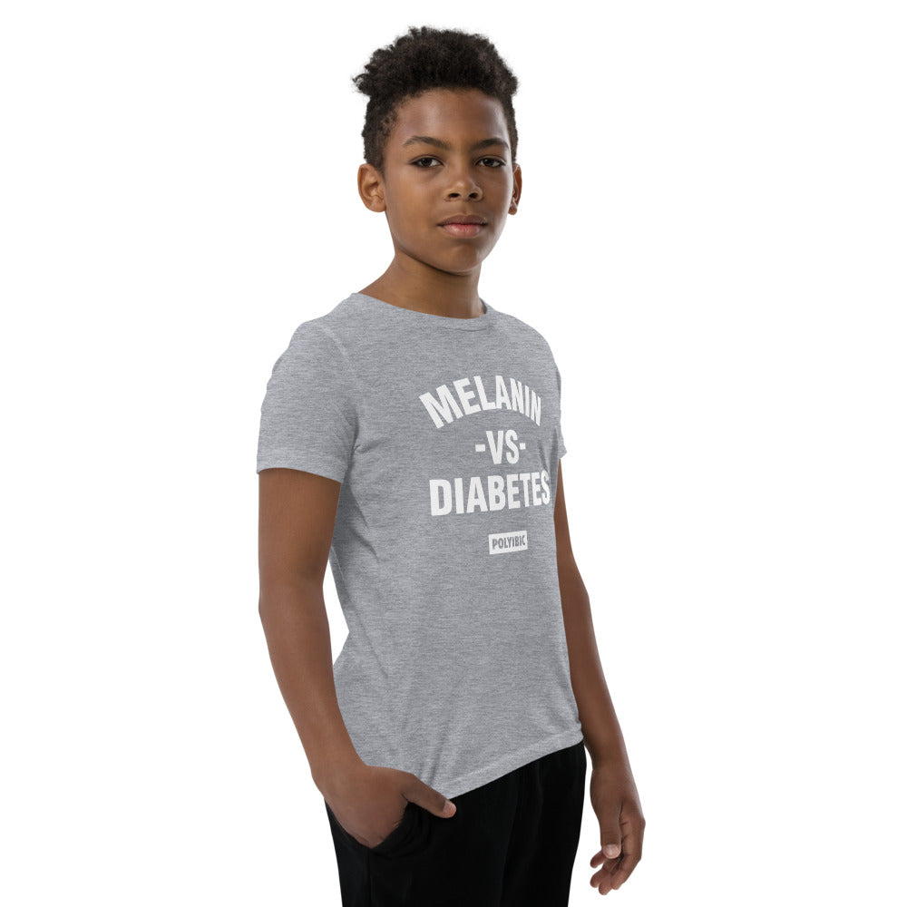 Polyibic Melanin vs Diabetes Youth Short Sleeve T-Shirt