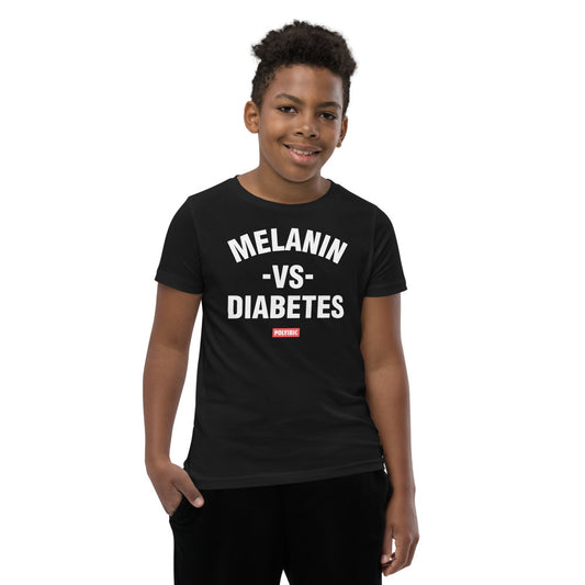 Polyibic Melanin vs Diabetes Youth Short Sleeve T-Shirt