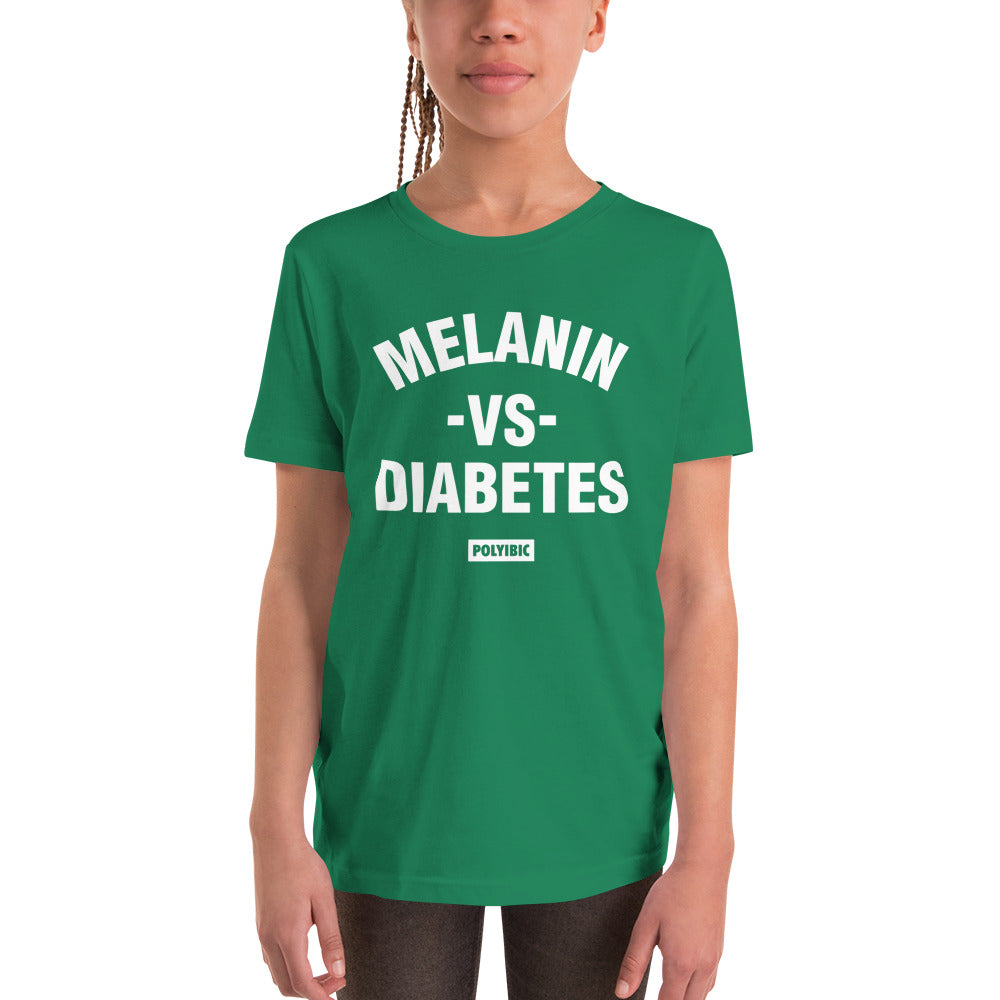 Polyibic Melanin vs Diabetes Youth Short Sleeve T-Shirt