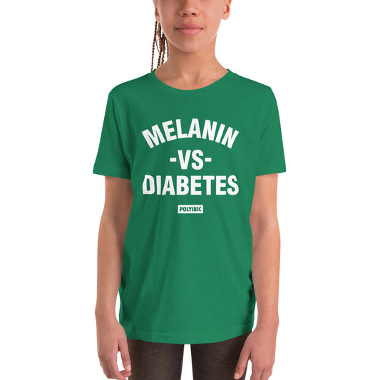 Polyibic Melanin vs Diabetes Youth Short Sleeve T-Shirt