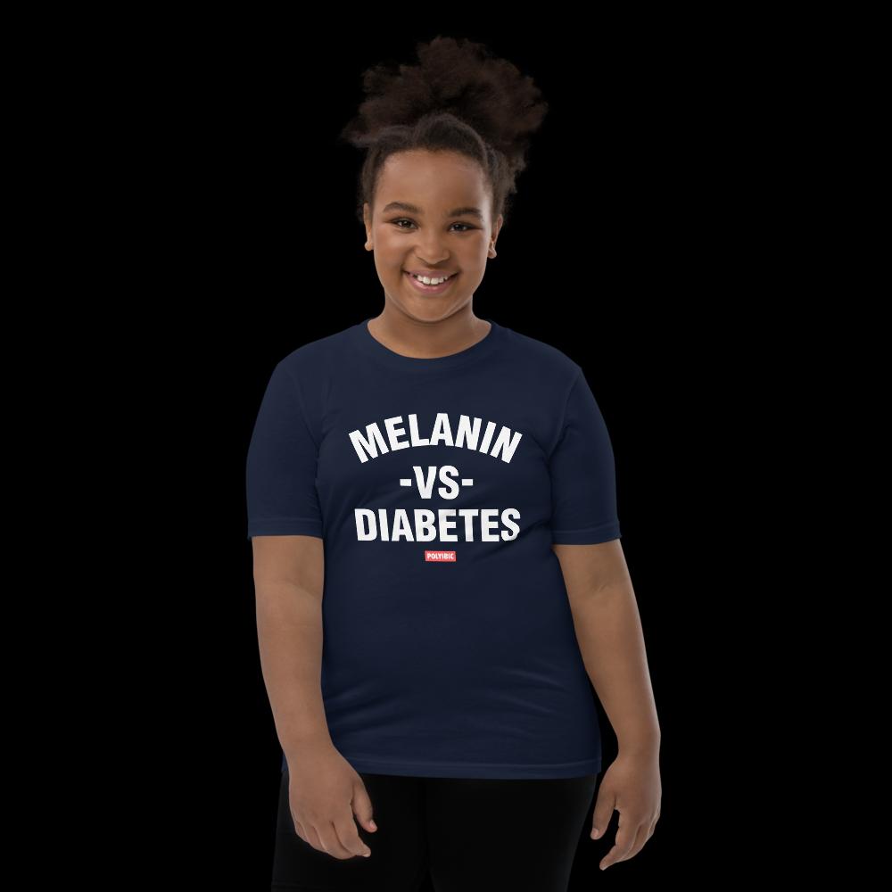 Polyibic Melanin vs Diabetes Youth Short Sleeve T-Shirt