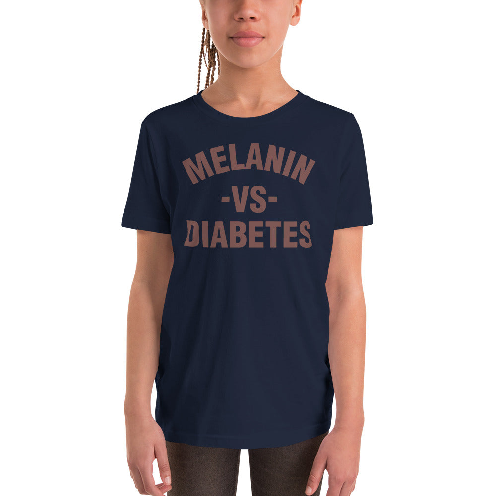 Polyibic Melanin vs Diabetes Youth Short Sleeve T-Shirt