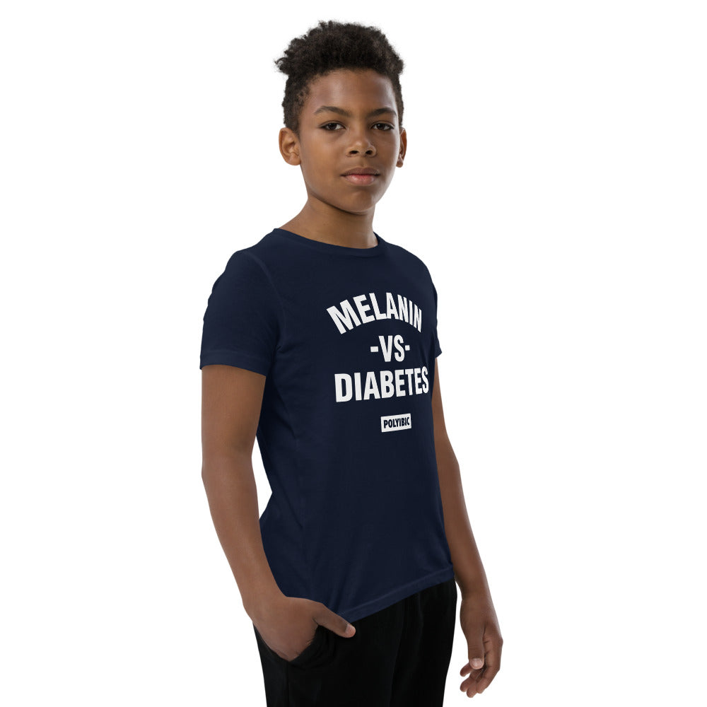 Polyibic Melanin vs Diabetes Youth Short Sleeve T-Shirt