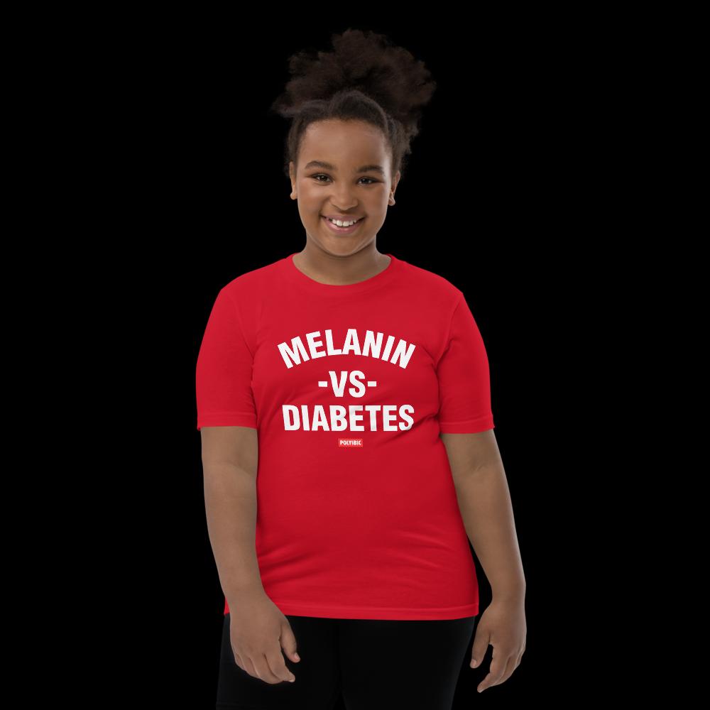 Polyibic Melanin vs Diabetes Youth Short Sleeve T-Shirt