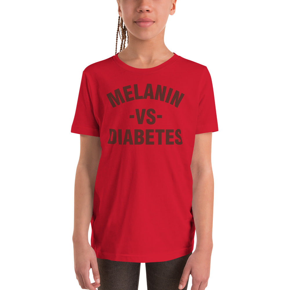 Polyibic Melanin vs Diabetes Youth Short Sleeve T-Shirt