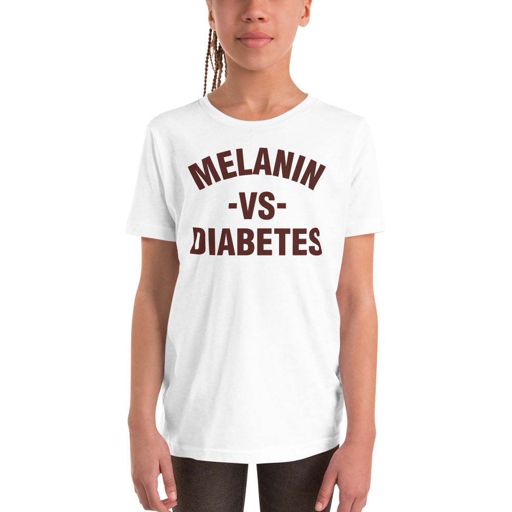 Polyibic Melanin vs Diabetes Youth Short Sleeve T-Shirt