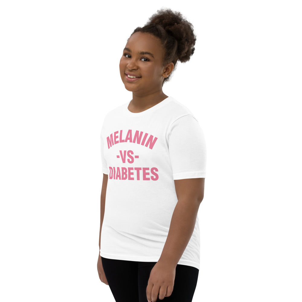 Polyibic Melanin vs Diabetes Youth Short Sleeve T-Shirt